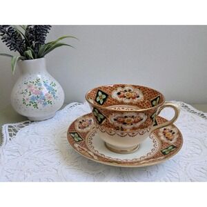 Vintage Royal Albert Crown China Teacup and‎ Saucer, Imari Style Tea Cup